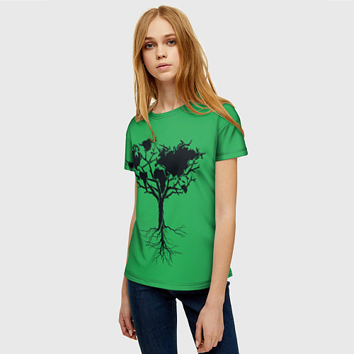 Женская футболка Древо Мира / 3D-принт – фото 3