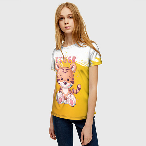Женская футболка Tiger / 3D-принт – фото 3