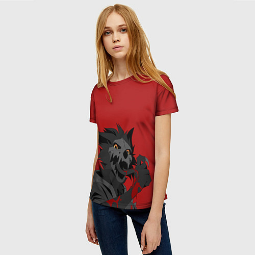 Женская футболка Демон и кровь / 3D-принт – фото 3