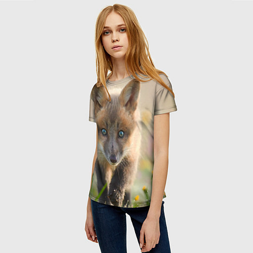Женская футболка Лисичка / 3D-принт – фото 3