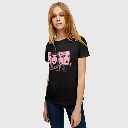 Женская футболка Black Pink Art / 3D-принт – фото 3