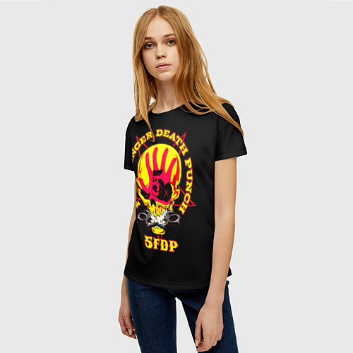 Женская футболка Five Finger Death Punch FFDP / 3D-принт – фото 3