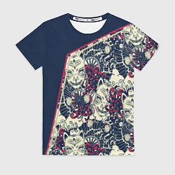 Футболка женская Бакэнэко Маска, цвет: 3D-принт