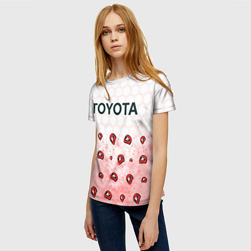 Женская футболка Тойота - Racing Паттерн / 3D-принт – фото 3