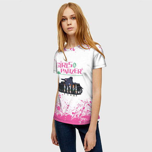 Женская футболка Девушки и танки Pink Z / 3D-принт – фото 3