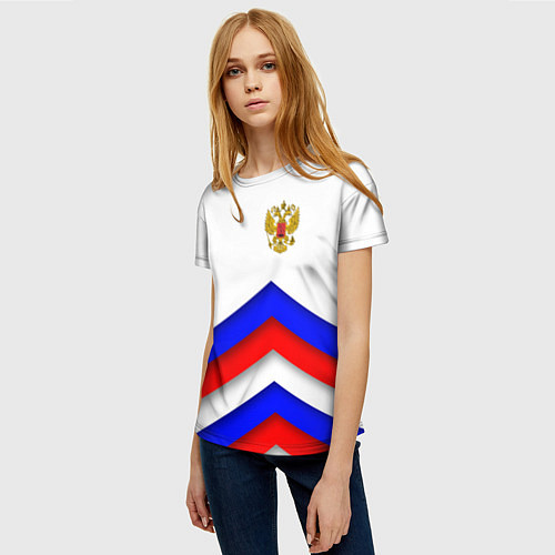 Женская футболка РОССИЯ ФОРМА АБСТРАКТНЫЙ / 3D-принт – фото 3