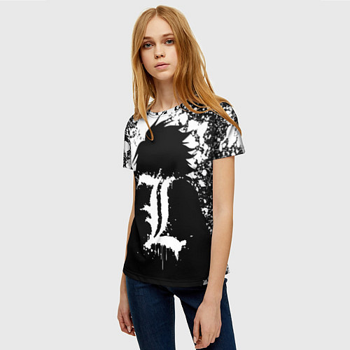 Женская футболка Death Note брызги краски / 3D-принт – фото 3