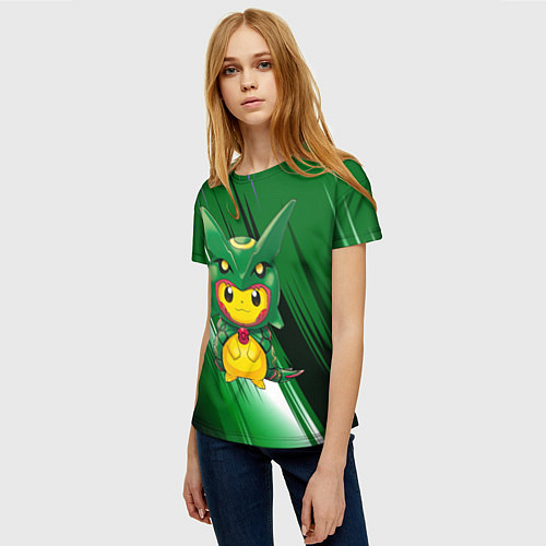 Женская футболка Пикачу - дракон / 3D-принт – фото 3