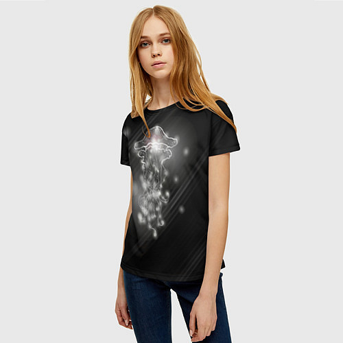 Женская футболка Медуза на черном / 3D-принт – фото 3