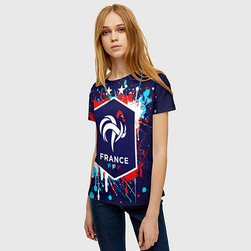 Женская футболка Сборная Франции / 3D-принт – фото 3