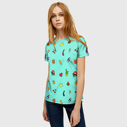 Женская футболка Смайлики - Эмодзи / 3D-принт – фото 3