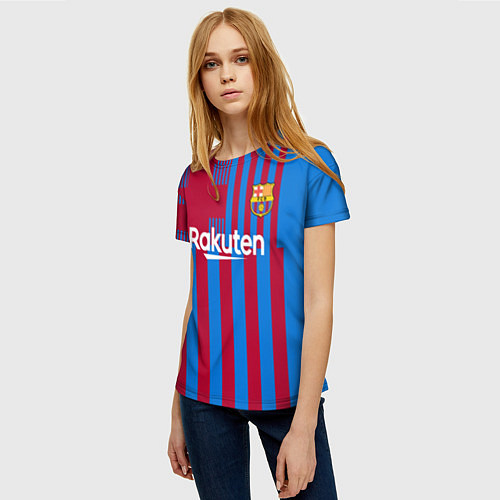 Женская футболка Форма Барселоны 20212022 / 3D-принт – фото 3