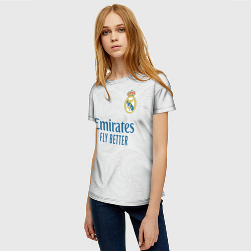 Женская футболка Реал Мадрид форма 20212022 / 3D-принт – фото 3