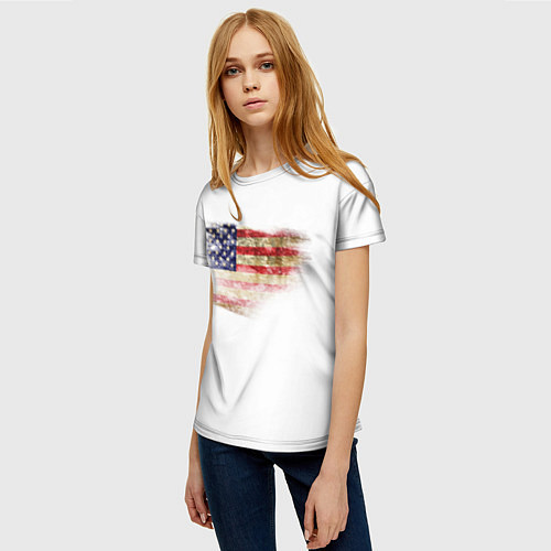 Женская футболка USA / 3D-принт – фото 3