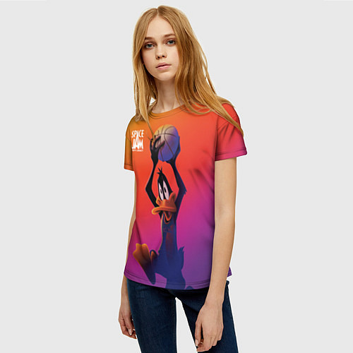 Женская футболка Space Jam 2 Даффи Дак / 3D-принт – фото 3