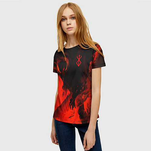 Женская футболка БЕРСЕРК красками / 3D-принт – фото 3