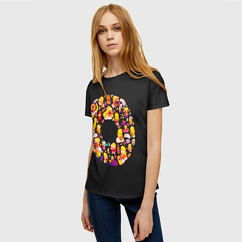 Женская футболка Пончик Гомер / 3D-принт – фото 3