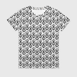 Футболка женская Берсерк много логотипов, цвет: 3D-принт