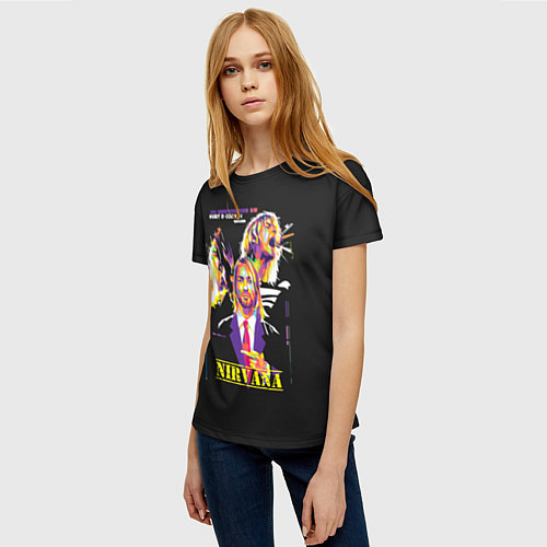 Женская футболка Kurt Cobain / 3D-принт – фото 3