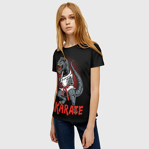 Женская футболка KARATE T-REX / 3D-принт – фото 3