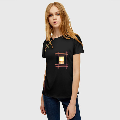 Женская футболка Солнце в сердце / 3D-принт – фото 3