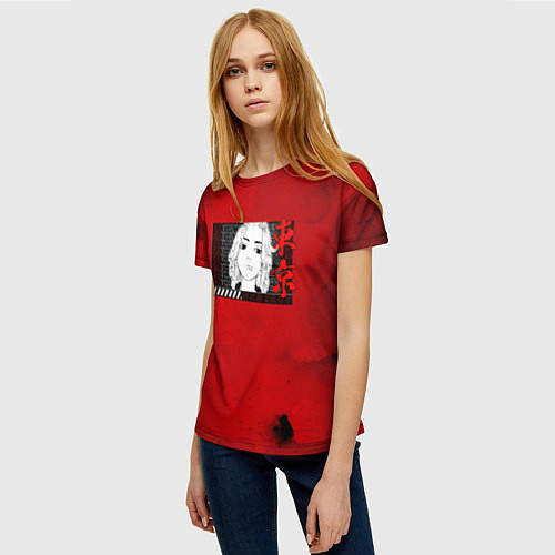 Женская футболка МИККИ RED EDITION / 3D-принт – фото 3