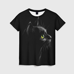 Футболка женская Черный кот, цвет: 3D-принт