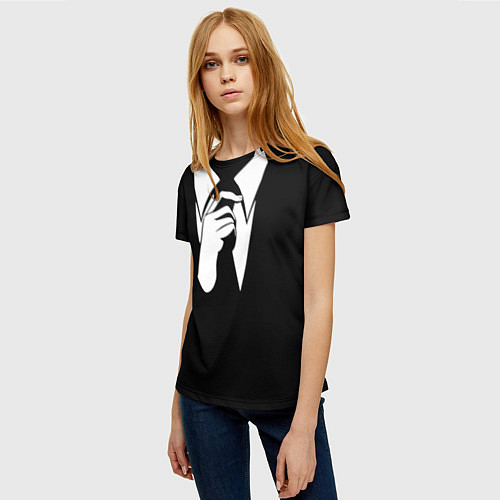 Женская футболка Смокинг Поправляю галстук / 3D-принт – фото 3