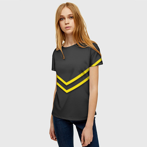 Женская футболка Black and Yellow / 3D-принт – фото 3