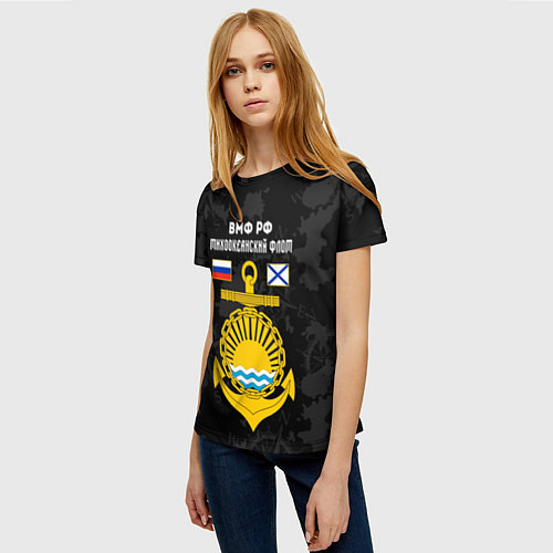 Женская футболка Тихоокеанский флот ВМФ России / 3D-принт – фото 3