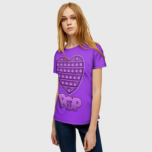 Женская футболка POP it ПОП ит СЕРДЦЕ / 3D-принт – фото 3