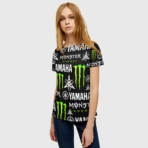 Женская футболка YAMAHA X MONSTER SPORT / 3D-принт – фото 3