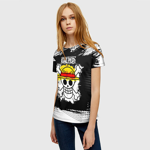 Женская футболка Весёлый Роджер пиратов Соломенной Шляпы / 3D-принт – фото 3