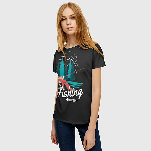 Женская футболка Рыбалка Fishing / 3D-принт – фото 3
