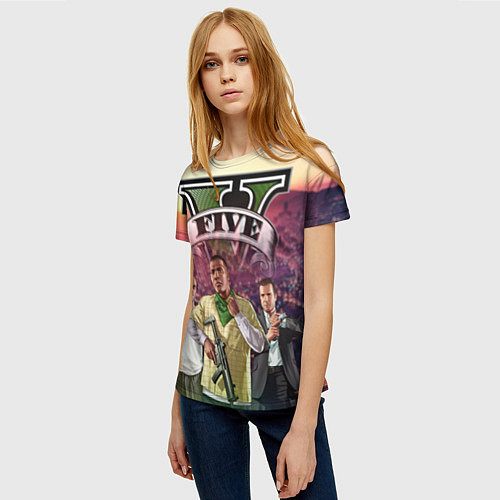Женская футболка GTA V TEAM FOREVER AND EVER / 3D-принт – фото 3