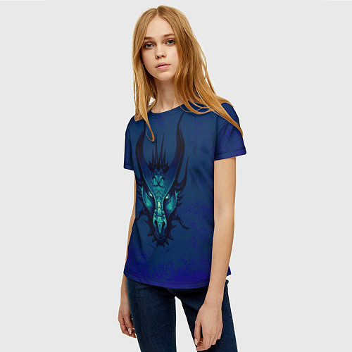 Женская футболка Водяной дракон / 3D-принт – фото 3