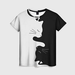 Женская футболка Коты инь янь