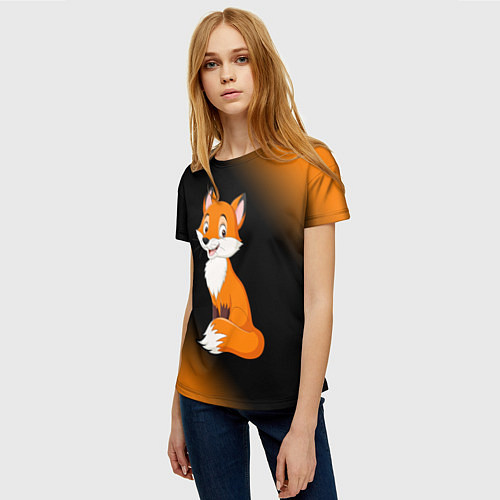 Женская футболка Лисичка - Градиент / 3D-принт – фото 3