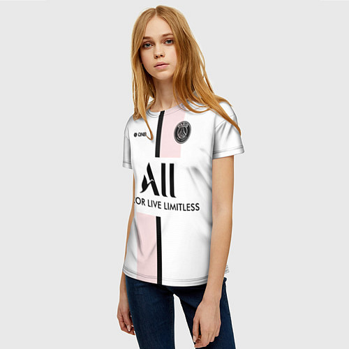 Женская футболка PSG Cup Away Vapor Match Shirt New 202223 / 3D-принт – фото 3