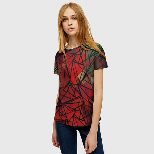 Женская футболка Абстрактный геометрический / 3D-принт – фото 3