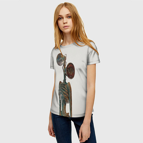 Женская футболка СИРЕНОГОЛОВЫЙ ХОРРОР / 3D-принт – фото 3