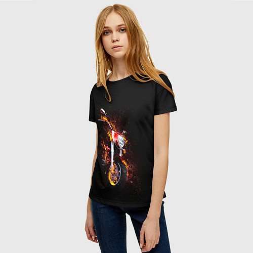 Женская футболка Неудержимый огонь / 3D-принт – фото 3