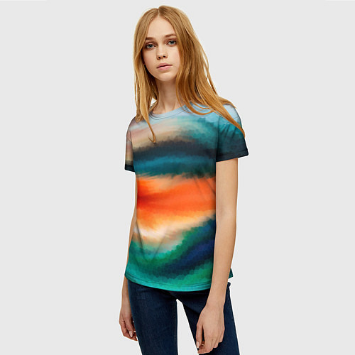 Женская футболка Мозаичный абстрактный узор / 3D-принт – фото 3