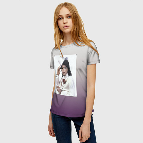 Женская футболка Майкл Джексон навсегда / 3D-принт – фото 3