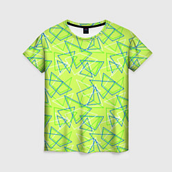 Футболка женская Абстрактный неоновый зеленый, цвет: 3D-принт