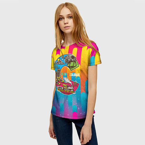 Женская футболка Путешествие Colorful / 3D-принт – фото 3