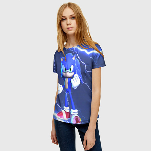 Женская футболка SONIC СОНИК СИНИЙ ЁЖ Z / 3D-принт – фото 3