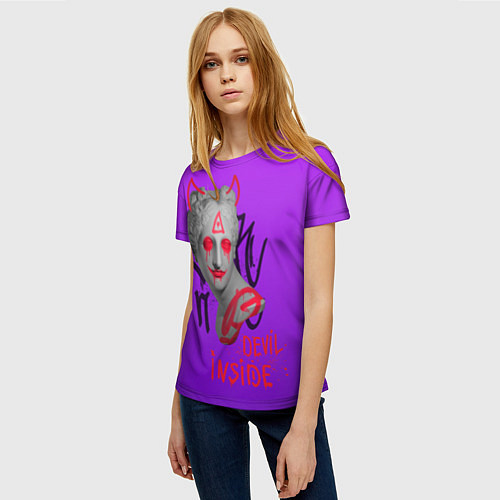 Женская футболка Вандал Арт, ДЬЯВОЛ градиент / 3D-принт – фото 3