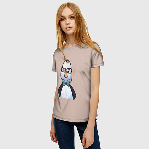 Женская футболка Умная птица / 3D-принт – фото 3