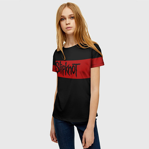 Женская футболка Полосатый Slipknot / 3D-принт – фото 3